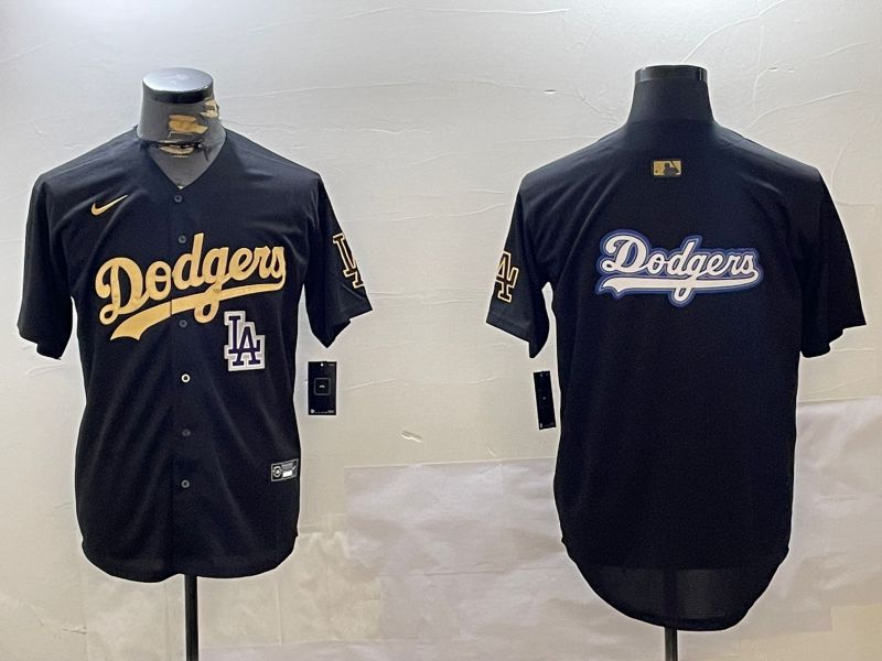 Men Los Angeles Dodgers Blank Black Gold Nike MLB Jersey style 0035->los angeles dodgers->MLB Jersey